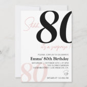 Invitation Moderne minimaliste 80e anniversaire (Devant)