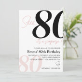 Invitation Moderne minimaliste 80e anniversaire (Debout devant)