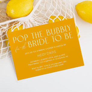 Invitation Moderne minimaliste amusant Fête des mariées jaune