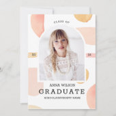 Invitation Moderne minimaliste aquarelle photo graduation (Devant)