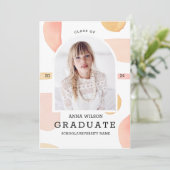 Invitation Moderne minimaliste aquarelle photo graduation (Debout devant)