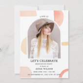 Invitation Moderne minimaliste aquarelle photo graduation (Dos)