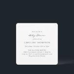 Invitation Moderne minimaliste Baby shower simple Carré blanc<br><div class="desc">Invitation de Carré de Baby shower minimaliste moderne en blanc</div>