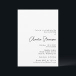Invitation Moderne minimaliste Bat mitzvah noir et blanc<br><div class="desc">Invitation minimaliste moderne Bat mitzvah noir et blanc</div>