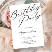 Invitation Moderne minimaliste blanc anniversaire