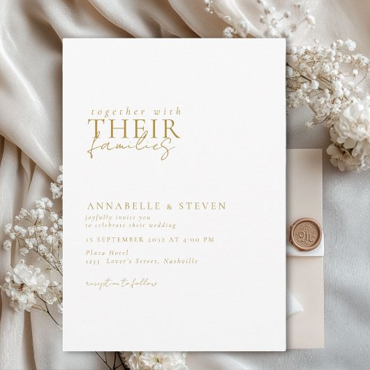 Invitation Moderne, minimaliste, blanc, Mariage