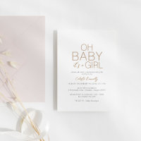 Moderne minimaliste Blanc Oh Baby Girl Douche