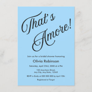 Invitation Moderne Minimaliste Bleu C'est l'Amour Enterrement