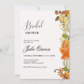 Invitation Moderne minimaliste Boho Automne Citrouille douche (Devant)
