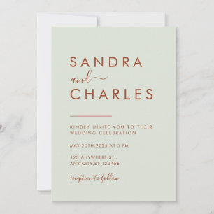 Invitation Moderne minimaliste Boho mariage en terre cuite