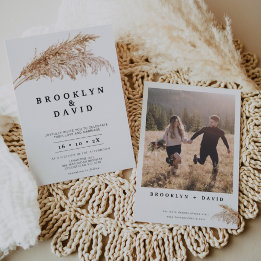 Invitation Moderne minimaliste Boho Pampas Grass Mariage