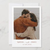 Invitation Moderne minimaliste Boho Terracotta Mariage photo (Dos)