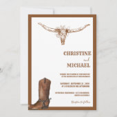 Invitation Moderne minimaliste Boho Western Cowboy Mariage (Devant)