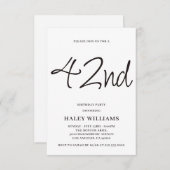 Invitation Moderne minimaliste Calligraphie simple 42e annive (Devant / Derrière)
