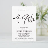 Invitation Moderne minimaliste Calligraphie simple 49e annive (Debout devant)