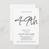Invitation Moderne minimaliste Calligraphie simple 49e annive (Devant / Derrière)