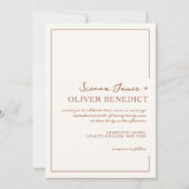 Invitation Moderne minimaliste chic Mariage frontalier en ter (Devant)