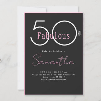Invitation Moderne Minimaliste Cinquante Ans Et Incroyable 50