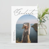 Invitation Moderne minimaliste classique Arc photo diplôme (Debout devant)