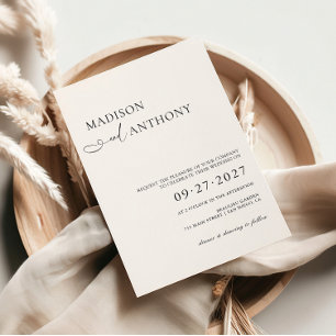 Invitation Moderne & Minimaliste Code QR Tout En Un Mariage 