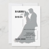 Invitation Moderne minimaliste Couple Mariage Silhouette (Devant)