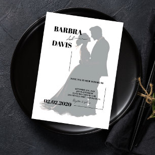 Invitation Moderne minimaliste Couple Mariage Silhouette