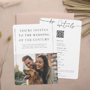 Invitation Moderne Minimaliste Détails de mariage en photo