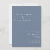 Invitation Moderne minimaliste Dusty Mariage bleu (Devant)