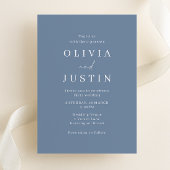 Invitation Moderne minimaliste Dusty Mariage bleu