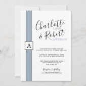 Invitation Moderne minimaliste Dusty Mariage de monogramme bl (Devant)
