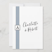 Invitation Moderne minimaliste Dusty Mariage de monogramme bl (Dos)