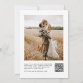 Invitation Moderne minimaliste élégant QR Code Mariage photo (Dos)