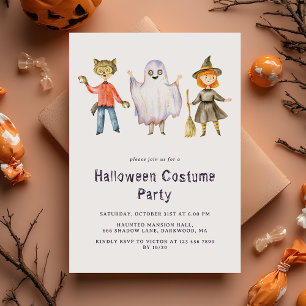 Invitation Moderne minimaliste Enfants Halloween Costume Part