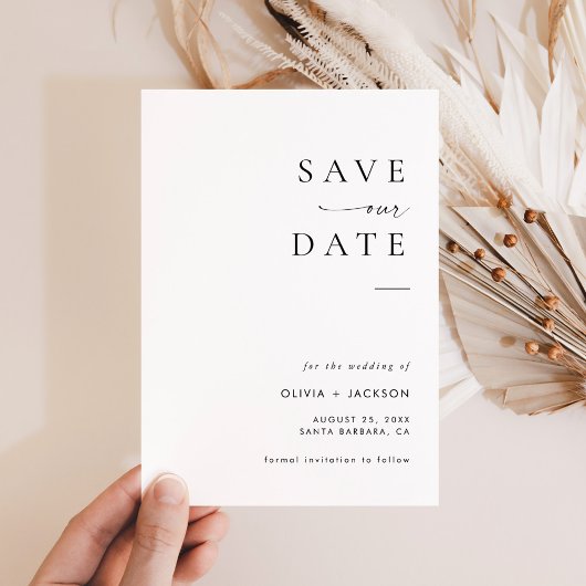 Invitation Moderne minimaliste Enregistrer la date, Enregistr