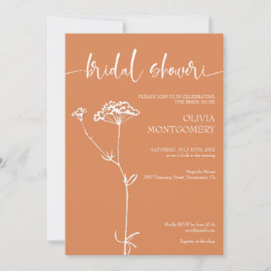 Invitation Moderne minimaliste Fête des mariées Florale Orang