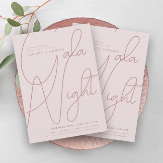 Invitation Moderne minimaliste GALA Entreprise Business Blush