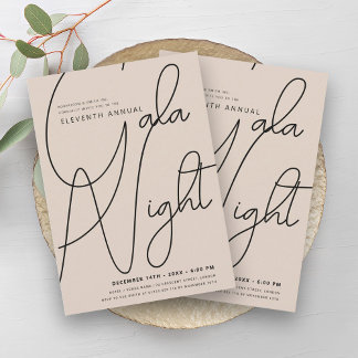 Invitation Moderne minimaliste GALA Entreprise Champagne d'af