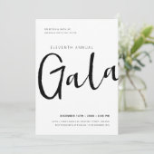 Invitation Moderne minimaliste GALA Entreprise Noir & Blanc (Debout devant)