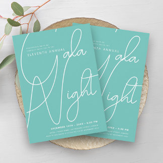 Invitation Moderne minimaliste GALA Entreprise Turquoise