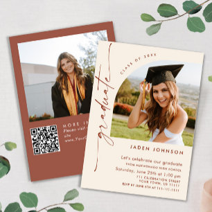 Invitation Moderne minimaliste Grad 2e PHOTO Graduation Party