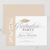 Invitation moderne minimaliste Grad Party (Devant / Derrière)