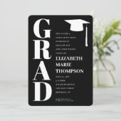 Invitation Moderne minimaliste Graduate Graduate Party (Debout devant)