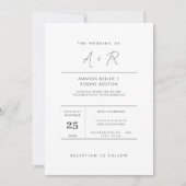 Invitation Moderne minimaliste Initiale Mariage (Devant)