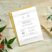 Invitation Moderne minimaliste Initiale Mariage