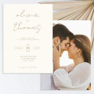 Invitation Moderne minimaliste ivoire Mariage