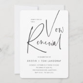 Invitation Moderne minimaliste manuscrit Script Vow renouveau (Devant)