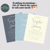 Invitation Moderne minimaliste Mariage Bleu Bébé