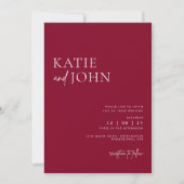 Invitation Moderne minimaliste Mariage Bourgogne (Devant)