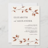 Invitation Moderne minimaliste Mariage de automne Feuille (Devant)
