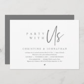 Invitation Moderne minimaliste Mariage Elopement, Fête avec n (Devant / Derrière)